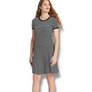 Gap Ribbed Striped T-Shirt Dress Black and White Sz S